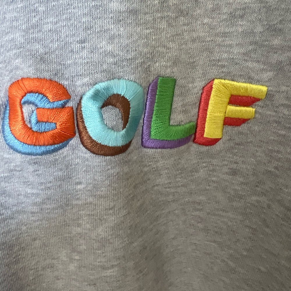 GOLF Yellow-Tag Heather Gray Hoodie Sweatshirt - Small